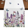thumbnail image 1 of Table Runners 72 Inches Long Dress Scarves, Purple Flowers Farmhouse Kitchen Table Runner, Coffee Tablerunners, Spring Butterflies Lavender Daisy Botanical 16x72 Inch, 1 of 9
