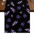 thumbnail image 1 of Table Runners 72 Inches Long Dress Scarves, Purple Olive Fruits Farmhouse Kitchen/Dining Table Runner, Coffee Tablerunners, Spring Farm Branches Leaves Plants Black 16x72 Inch, 1 of 9