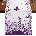 thumbnail image 1 of Table Runners 72 Inches Long Dress Scarves, Purple Spring Botanical Farmhouse Kitchen/Dining Table Runner, Coffee Tablerunners, Weeping Eucalyptus Butterfly 16x72 Inch, 1 of 9
