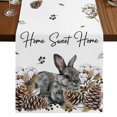 thumbnail image 1 of Table Runners 72 Inches Long Dress Scarves, Rabbits Pine Cone Farmhouse Kitchen Table Runner, Coffee Tablerunners, Sweet Home Texture Brown Leaves Berries 14x72 Inch, 1 of 9