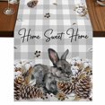 thumbnail image 1 of Table Runners 72 Inches Long Dress Scarves, Rabbits Pine Cone Farmhouse Kitchen Table Runner, Coffee Tablerunners, Sweet Home Texture Grey Plaid Farmhouse 18x72 Inch, 1 of 9