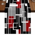 thumbnail image 1 of Table Runners 72 Inches Long Dress Scarves, Red Black Geometric Farmhouse Kitchen/Dining Table Runner, Coffee Tablerunners, Modern Color Block Abstract 16x72 Inch, 1 of 9