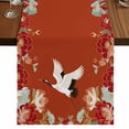 thumbnail image 1 of Table Runners 72 Inches Long Dress Scarves, Red Crane Farmhouse Kitchen/Dining Table Runner, Coffee Tablerunners, Vintage Red Teal Spring Floral Botanical 14x72 Inch, 1 of 9