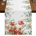 thumbnail image 1 of Table Runners 72 Inches Long Dress Scarves, Red Poppy Farmhouse Kitchen Table Runner, Coffee Tablerunners, Spring Farmhouse Country Flower Leaf Plant 14x72 Inch, 1 of 9