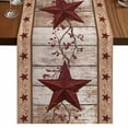thumbnail image 1 of Table Runners 72 Inches Long Dress Scarves, Red Texas Star Vintage Farmhouse Kitchen/Dining Table Runner, Coffee Tablerunners, Farmhouse Berry Brown Wooden 14x72 Inch, 1 of 9