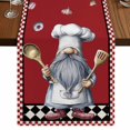thumbnail image 1 of Table Runners 72 Inches Long Dress Scarves, Red Vintage Gnomes Farmhouse Kitchen Table Runner, Coffee Tablerunners, Black Checkered Retro Art 16x72 Inch, 1 of 9