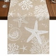 thumbnail image 1 of Table Runners 72 Inches Long Dress Scarves, Rustic Coastal Farmhouse Kitchen/Dining Table Runner, Coffee Tablerunners, Sea Nautical Summer Beach Starfish Coral 14x72 Inch, 1 of 9