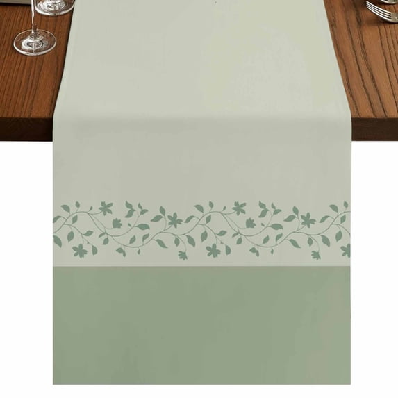 Table Runners 72 Inches Long Dress Scarves, Sage Green Botanical ...