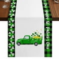 thumbnail image 1 of Table Runners 72 Inches Long Dress Scarves, Saint Patrick's Day Farmhouse Kitchen Table Runner, Coffee Tablerunners, Spring Green Lucky Three Grass Truck 16x72 Inch, 1 of 9