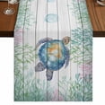 thumbnail image 1 of Table Runners 72 Inches Long Dress Scarves, Sea Turtle Coastal Farmhouse Kitchen/Dining Table Runner, Coffee Tablerunners, Blue Green Summer Beach Coral Wooden 14x72 Inch, 1 of 9
