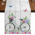 thumbnail image 1 of Table Runners 72 Inches Long Dress Scarves, Spring Farmhouse Kitchen/Dining Table Runner, Coffee Tablerunners, Bicycles Botanical Rose Leaves Butterfly Wood Grain 16x72 Inch, 1 of 9