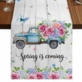 thumbnail image 1 of Table Runners 72 Inches Long Dress Scarves, Spring Farmhouse Kitchen/Dining Table Runner, Coffee Tablerunners, Truck Botanical Floral Leaf Butterfly Wooden Grain 13x72 Inch, 1 of 9