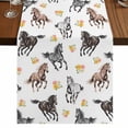 thumbnail image 1 of Table Runners 72 Inches Long Dress Scarves, Spring Flowers Farmhouse Kitchen/Dining Table Runner, Coffee Tablerunners, Black Brown White Horse Country Vintage 16x72 Inch, 1 of 9