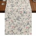 thumbnail image 1 of Table Runners 72 Inches Long Dress Scarves, Spring Flowers Farmhouse Kitchen/Dining Table Runner, Coffee Tablerunners, Blue Pink Floral Leaves Farmhouse Vintage Plants 18x72 Inch, 1 of 9