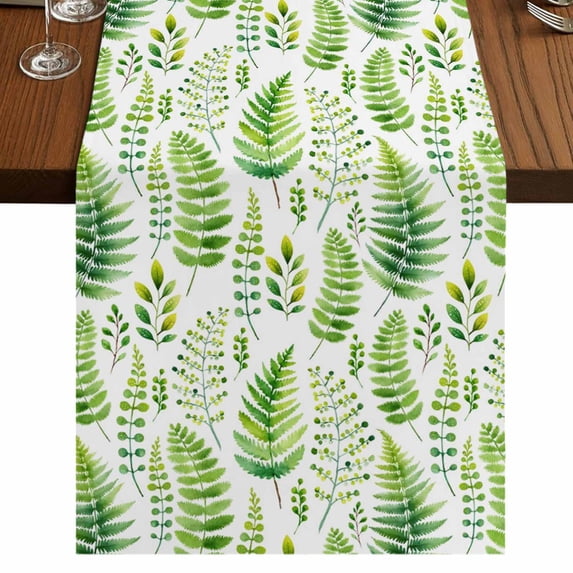 Table Runners 72 Inches Long Dress Scarves, Spring Leaves Farmhouse Kitchen/Dining Table Runner, Coffee Tablerunners, Pastoral Garden Botanical Watercolor 18x72 Inch