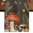 thumbnail image 1 of Table Runners 72 Inches Long Dress Scarves, Spring Mushrooms Farmhouse Kitchen/Dining Table Runner, Coffee Tablerunners, Farmhouse Pastoral Botanical Brown Wood 16x72 Inch, 1 of 9
