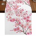 thumbnail image 1 of Table Runners 72 Inches Long Dress Scarves, Spring Peach Flowers Farmhouse Kitchen/Dining Table Runner, Coffee Tablerunners, Pink Botanical Floral Leaves Branch 18x72 Inch, 1 of 9