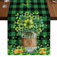 thumbnail image 1 of Table Runners 72 Inches Long Dress Scarves, St. Patrick's Day Farmhouse Kitchen Table Runner, Coffee Tablerunners, Green Clovers Coin Buffalo Plaid 18x72 Inch, 1 of 9