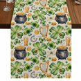 thumbnail image 1 of Table Runners 72 Inches Long Dress Scarves, St. Patrick's Day Farmhouse Kitchen Table Runner, Coffee Tablerunners, Lucky Shamrocks Retro Harp Beer Horseshoes 14x72 Inch, 1 of 9