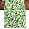 thumbnail image 1 of Table Runners 72 Inches Long Dress Scarves, St. Patrick's Day Farmhouse Kitchen Table Runner, Coffee Tablerunners, Lucky Shamrocks Spring Country Leaves 16x72 Inch, 1 of 9
