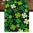thumbnail image 1 of Table Runners 72 Inches Long Dress Scarves, St. Patrick's Day Farmhouse Kitchen Table Runner, Coffee Tablerunners, Lucky Shamrocks Spring Leaves Plants 16x72 Inch, 1 of 9