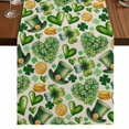 thumbnail image 1 of Table Runners 72 Inches Long Dress Scarves, St. Patrick's Day Farmhouse Kitchen Table Runner, Coffee Tablerunners, Spring Shamrocks Green Love Hats Retro 18x72 Inch, 1 of 9