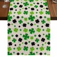 thumbnail image 1 of Table Runners 72 Inches Long Dress Scarves, St Patricks Day Farmhouse Kitchen Table Runner, Coffee Tablerunners, Farmhouse Country Green Black Shamrock 14x72 Inch, 1 of 9