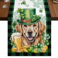 thumbnail image 1 of Table Runners 72 Inches Long Dress Scarves, St Patricks Day Farmhouse Kitchen Table Runner, Coffee Tablerunners, Modern Watercolor Dogs Green Shamrock 16x72 Inch, 1 of 9