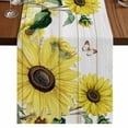 thumbnail image 1 of Table Runners 72 Inches Long Dress Scarves, Sunflowers Farmhouse Kitchen Table Runner, Coffee Tablerunners, Country Spring Botanical Flowers Bee Wooden 16x72 Inch, 1 of 9