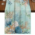 thumbnail image 1 of Table Runners 72 Inches Long Dress Scarves, Teal Beach Coastal Farmhouse Kitchen/Dining Table Runner, Coffee Tablerunners, Summer Nautical Coral Shell Botanical Vintage 16x72 Inch, 1 of 9
