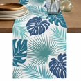 thumbnail image 1 of Table Runners 72 Inches Long Dress Scarves, Teal Blue Palm Leaves Farmhouse Kitchen/Dining Table Decor Table Runner, Coffee Tablerunners, Tropical Botanical Summer 13x72 Inch, 1 of 9