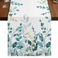 thumbnail image 1 of Table Runners 72 Inches Long Dress Scarves, Teal Eucalyptus Farmhouse Kitchen/Dining Table Runner, Coffee Tablerunners, Watercolor Spring Weeping Botanical 13x72 Inch, 1 of 9