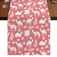 thumbnail image 1 of Table Runners 72 Inches Long Dress Scarves, Tropical Plants Farmhouse Kitchen/Dining Table Runner, Coffee Tablerunners, Summer Farmhouse Vintage Camels Red 14x72 Inch, 1 of 9
