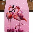 thumbnail image 1 of Table Runners 72 Inches Long Dress Scarves, Valentine's Day Farmhouse Kitchen Table Runner, Coffee Tablerunners, Flamingos Roses Love Romance Ombre Pink 14x72 Inch, 1 of 9