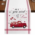 thumbnail image 1 of Table Runners 72 Inches Long Dress Scarves, Valentine's Day Farmhouse Kitchen Table Runner, Coffee Tablerunners, Love Heart Roses Romantic Modern Art 16x72 Inch, 1 of 9