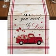 thumbnail image 1 of Table Runners 72 Inches Long Dress Scarves, Valentine's Day Farmhouse Kitchen Table Runner, Coffee Tablerunners, Love Heart Roses Romantic Wooden 16x72 Inch, 1 of 9