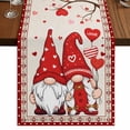 thumbnail image 1 of Table Runners 72 Inches Long Dress Scarves, Valentine's Day Farmhouse Kitchen Table Runner, Coffee Tablerunners, Red Gnomes Love Balloon Rose Trees 14x72 Inch, 1 of 9