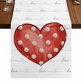 thumbnail image 1 of Table Runners 72 Inches Long Dress Scarves, Valentine's Day Farmhouse Kitchen Table Runner, Coffee Tablerunners, Red Love Polka Dots Lines Minimalist 14x72 Inch, 1 of 9