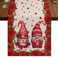 thumbnail image 1 of Table Runners 72 Inches Long Dress Scarves, Valentine's Day Farmhouse Kitchen Table Runner, Coffee Tablerunners, Red Roses Gnomes Romance Love Beige 16x72 Inch, 1 of 9