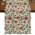 thumbnail image 1 of Table Runners 72 Inches Long Dress Scarves, Valentine's Day Farmhouse Kitchen Table Runner, Coffee Tablerunners, Red Roses Leaves Plants Spring Beige 16x72 Inch, 1 of 9