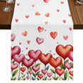 thumbnail image 1 of Table Runners 72 Inches Long Dress Scarves, Valentine's Day Farmhouse Kitchen Table Runner, Coffee Tablerunners, Watercolor Love Flowers Leaves Plants Spring 16x72 Inch, 1 of 9