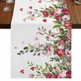 thumbnail image 1 of Table Runners 72 Inches Long Dress Scarves, Valentine's Day Farmhouse Kitchen Table Runner, Coffee Tablerunners, Watercolor Roses Flowers Leaves Spring 14x72 Inch, 1 of 9