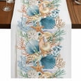 thumbnail image 1 of Table Runners 72 Inches Long Dress Scarves, Vintage Beach Coastal Farmhouse Kitchen/Dining Table Runner, Coffee Tablerunners, Nautical Shell Starfish Coral Summer 16x72 Inch, 1 of 9