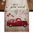 thumbnail image 1 of Table Runners 72 Inches Long Dress Scarves, Vintage Valentine's Day Farmhouse Kitchen Table Runner, Coffee Tablerunners, Truck Love Heart Roses Romantic Retro 16x72 Inch, 1 of 9