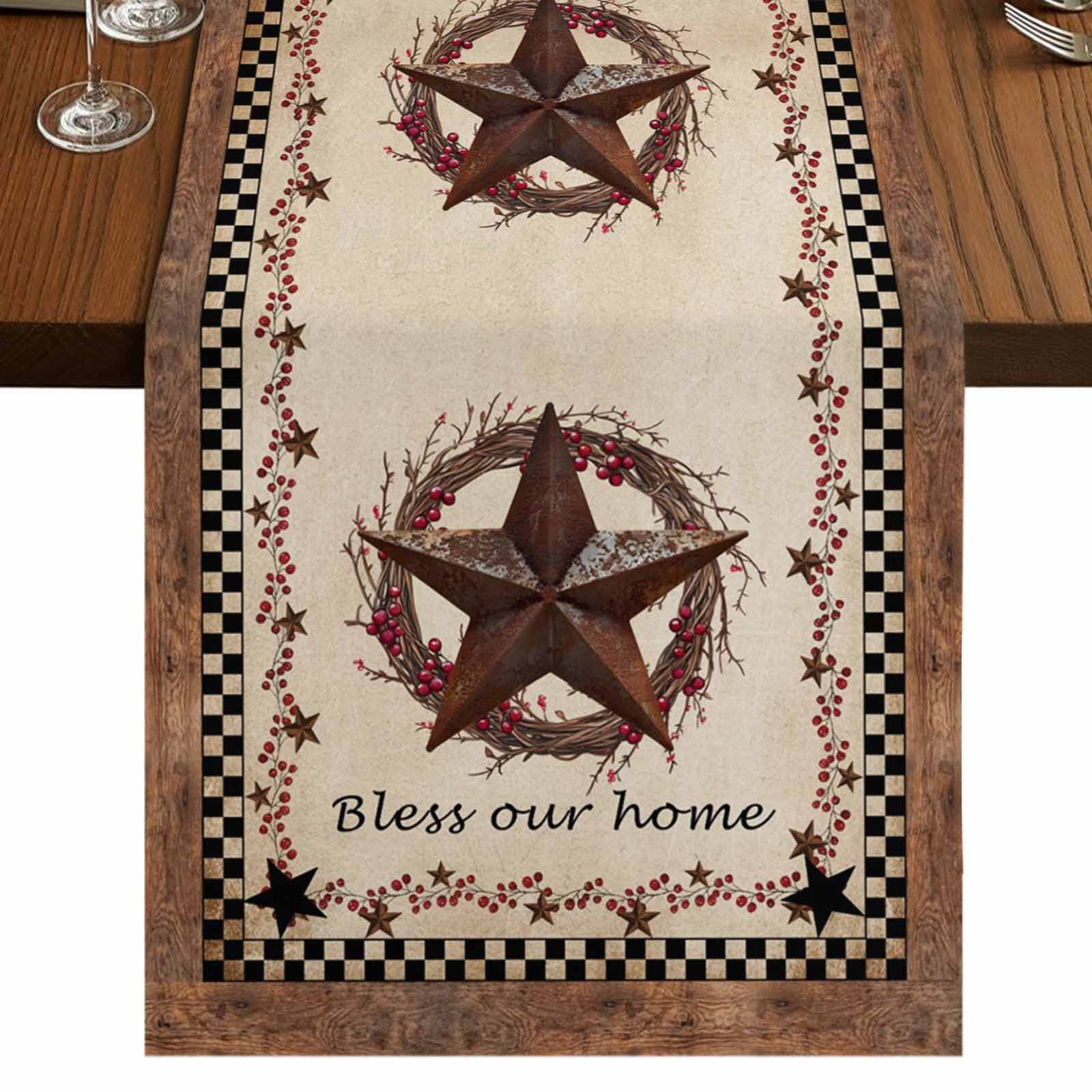 Western Rustic Table Runner Table Runners 72 Inches Long Dress Scarves, Western Star Vintage ...