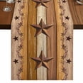thumbnail image 1 of Table Runners 72 Inches Long Dress Scarves, Western Texas Star Vintage Farmhouse Kitchen Table Runner, Coffee Tablerunners, Retro Farmhouse Yellow Brown Wooden 16x72 Inch, 1 of 9