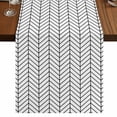 thumbnail image 1 of Table Runners 72 Inches Long Dress Scarves, White Geometric Farmhouse Kitchen Table Runner, Coffee Tablerunners, Modern Minimalism Black Striped Lines 18x72 Inch, 1 of 9