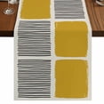 thumbnail image 1 of Table Runners 72 Inches Long Dress Scarves, Yellow Farmhouse Kitchen/Dining Table Runner, Coffee Tablerunners, Modern Painting Farmhouse Striped Abstract Art 16x72 Inch, 1 of 9