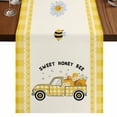 thumbnail image 1 of Table Runners 72 Inches Long Dress Scarves, Yellow Truck Farmhouse Kitchen/Dining Table Runner, Coffee Tablerunners, Spring Bees Daisy Car Star Buffalo Plaid Lines 18x72 Inch, 1 of 9