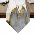 thumbnail image 1 of Table Runners 72 Inches Long, Gray Gold Marble Cotton Linen Kitchen Dining Coffee Table Runner for Party Home Decor, Modern Abstract Marble Crack Texture Tabletop Dresser Scarves Runner 18x72 Inch, 1 of 9